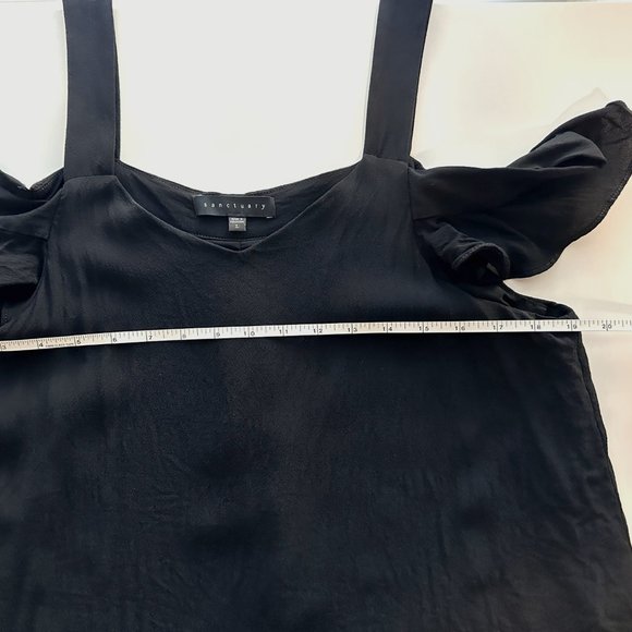Sanctuary Lined Cold Shoulder Top w/ Straps SZ L - Picture 5 of 6